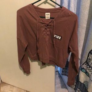 Victoria's Secret PINK long sleeve cropped top